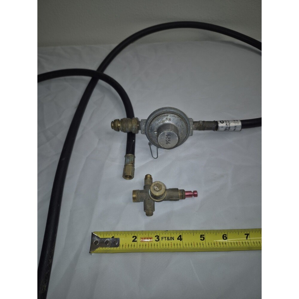 LP Gas Propane Regulator Hose Assembly w/ Control Valve Fittings 9 Ft Outdoor